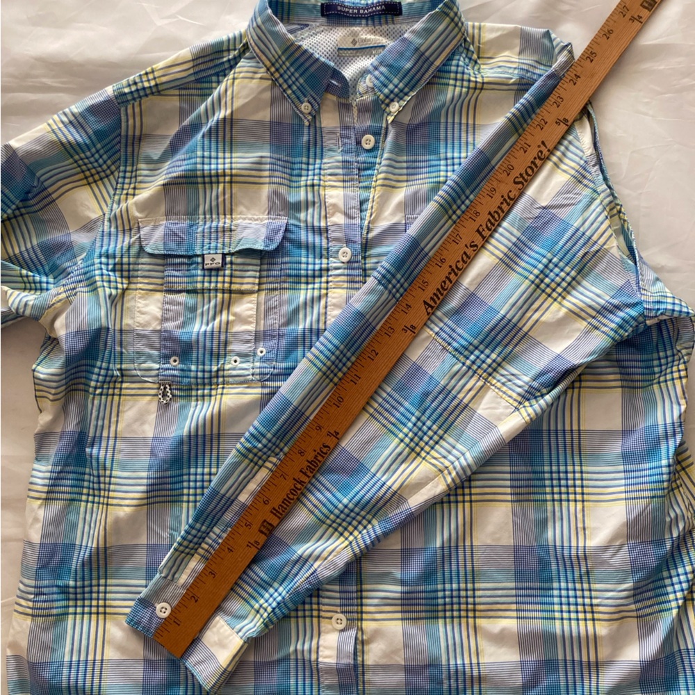 Columbia PFG Super Bahama Long Sleeve Women XL Fishing Shirt MultiColored Plaid - Picture 13 of 16